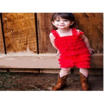  Frill lace red romper